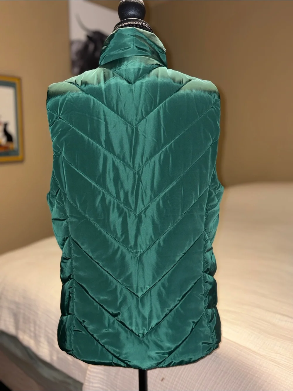 Michael Kors Emerald Green Quilted Sleeveless Puffer Vest